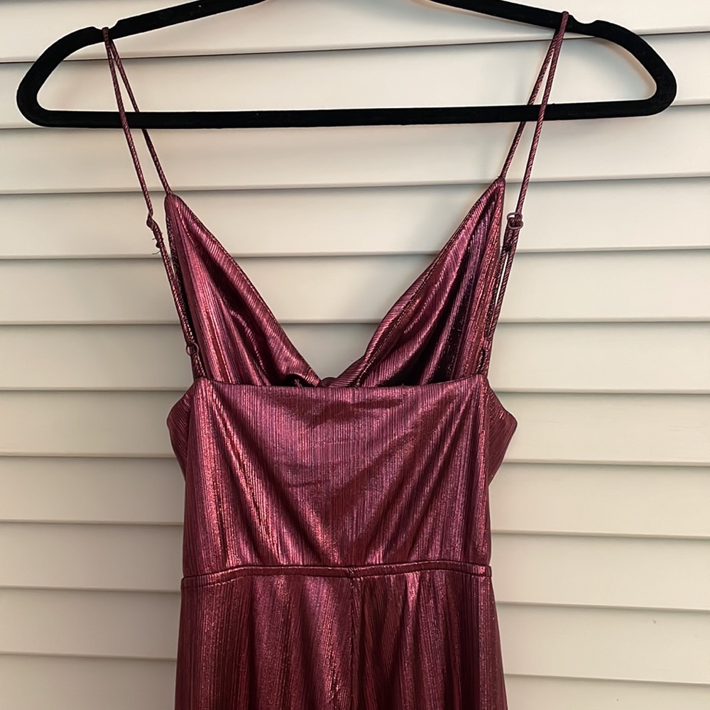 SUPERDOWN Metallic Twist Front Jumpsuit from Revolve. - Picture 4 of 7
